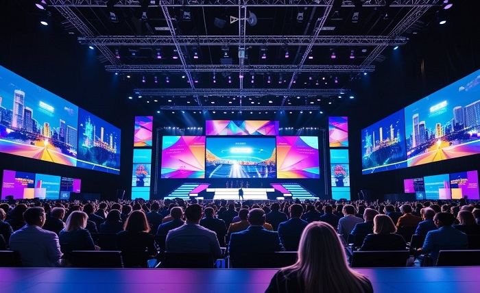 led screen in an event