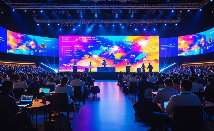 led walls in the conference
