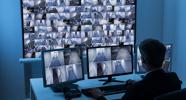cctv surveillance via led screens